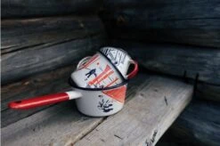 Knivesandtools Enamel Set E-SET-01, Mugs 8 Cm, 10 Cm & Saucepan 14 Cm, Enamel Crockery -Knife Haven Sales knivesandtools enamelware 10